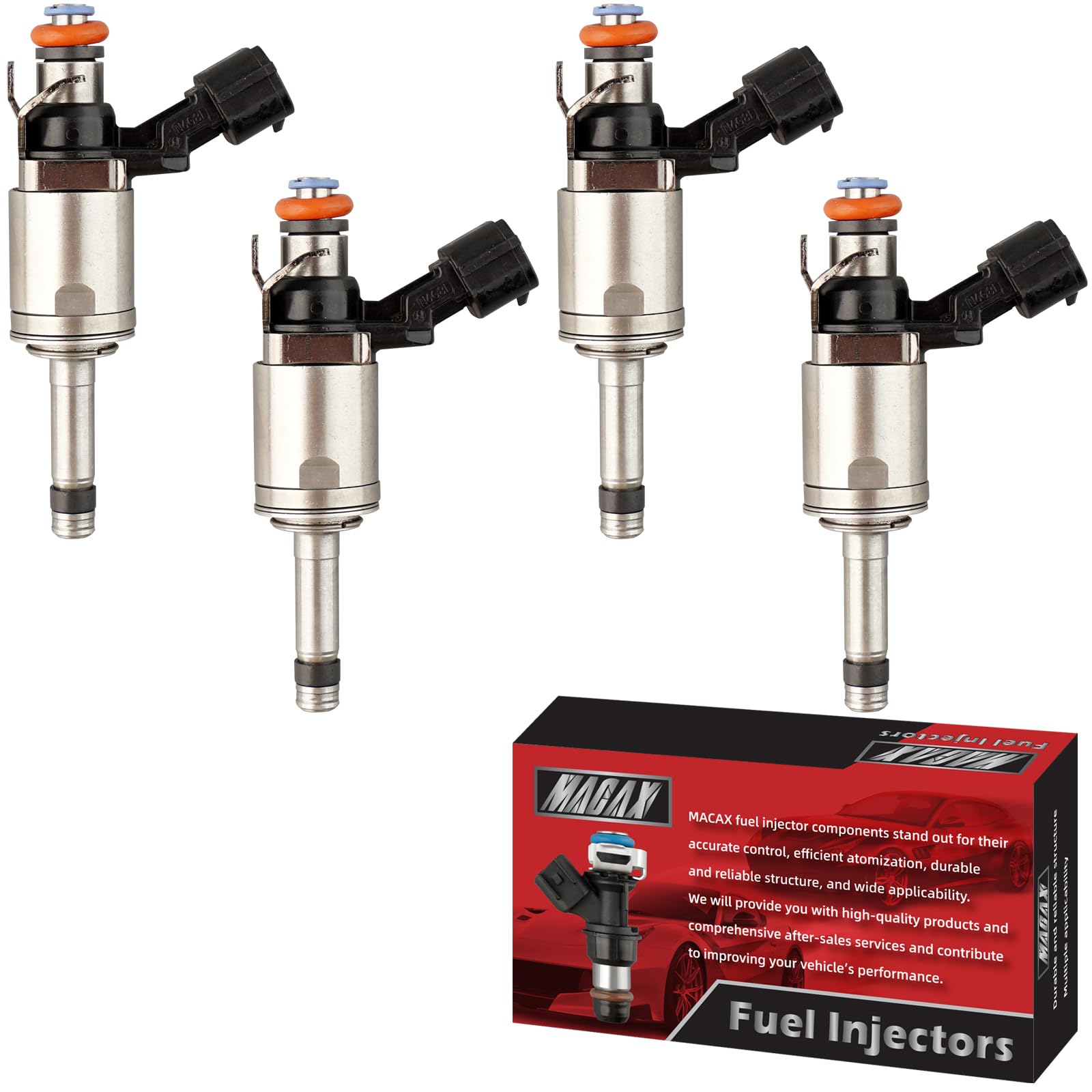 Set of 4 Fuel Injectors FJ1164 CP9Z-9F593-B Replacement Compatible with Ford Focus Naturally Aspirated Only 2012-2018 EcoSport 2018-2022 2.0L L4 - Replaces HM10009 CM5201