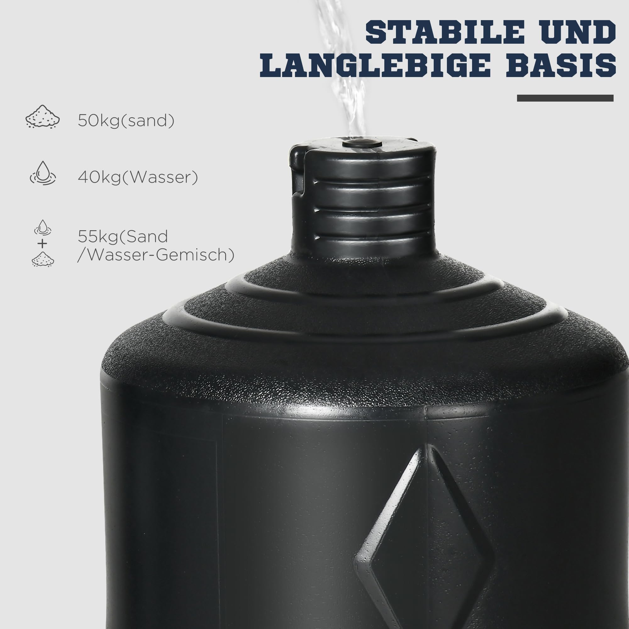 SPORTNOW Boxsack Stehend, 178-207cm Höhenverstellbar Körper-Box-Sack, Standboxsack mit HDPE-Basis, Freistehender Boxpartner für Erwachsene, Kinder, Heimtraining