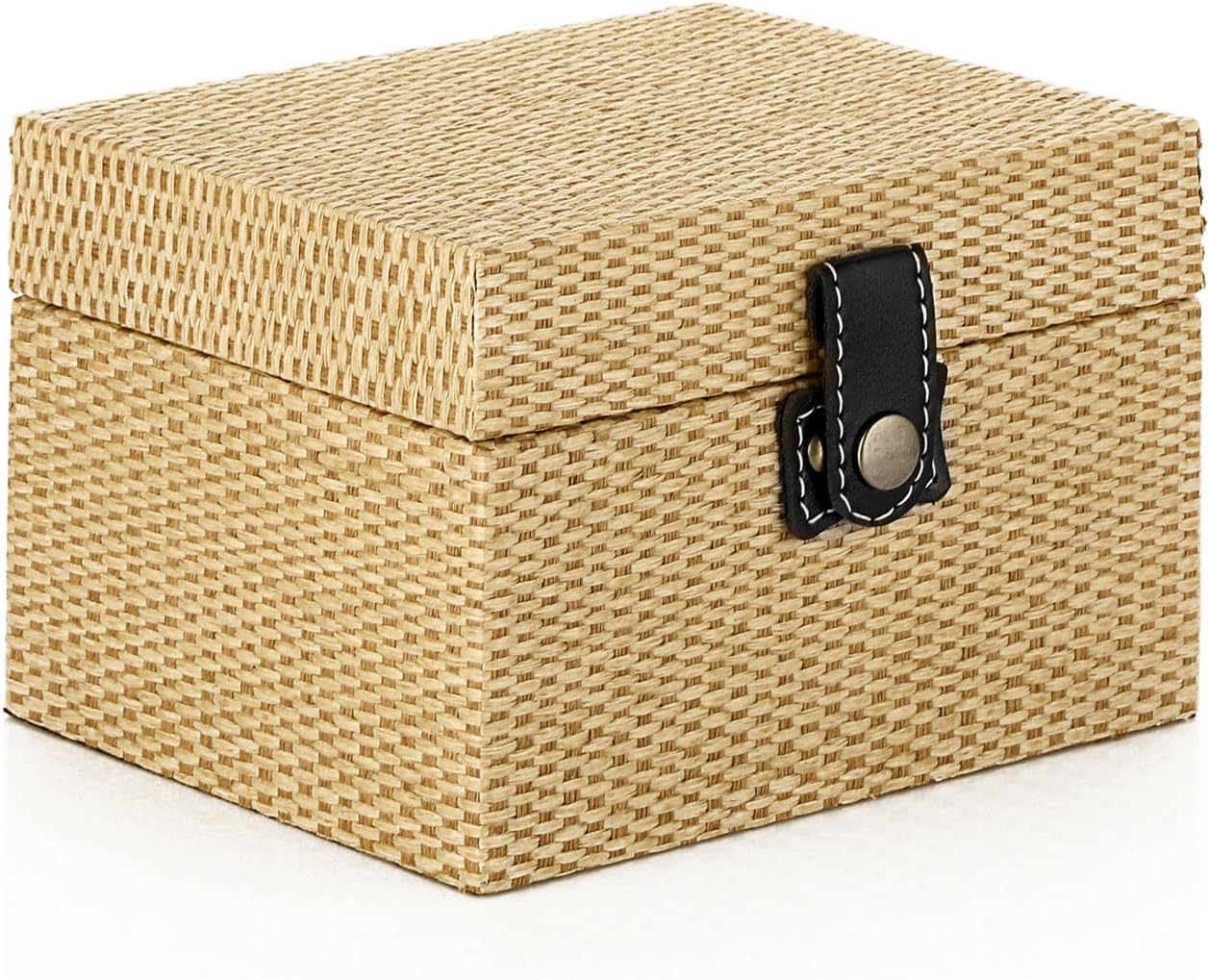 Hipiwe Jewelry Box Treasure Chest Box Wooden Decorative Jewelry Box Square Trinket Storage Box with Clasp Memento Case Keepsake Jewelry Organizer Birthday Christmas Gift