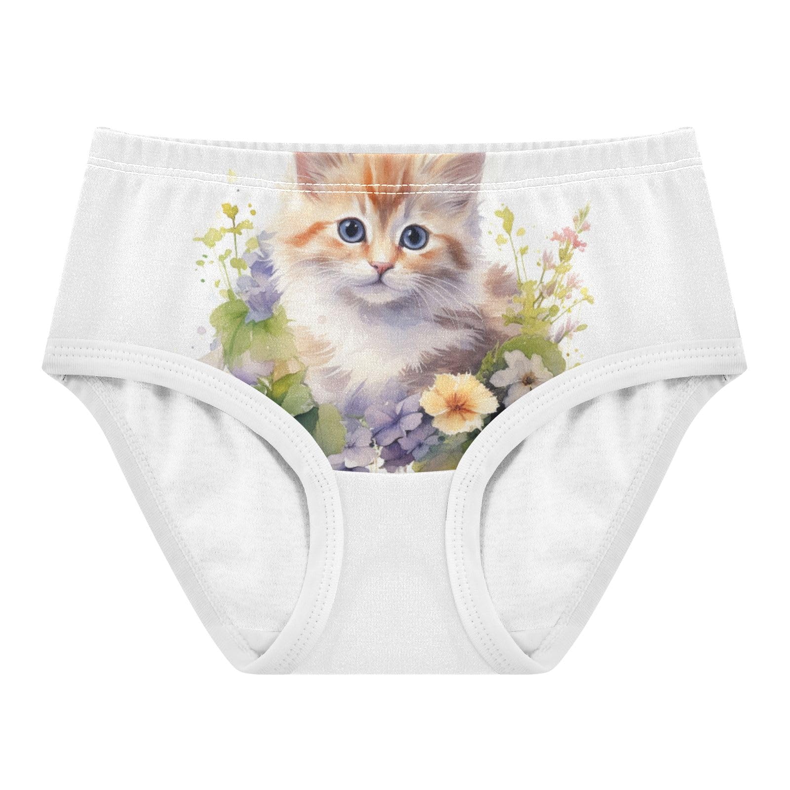 ALAZA Toddler Girls Cotton Hipster Underwear Soft Little Cat Cute 2 Pack 2T