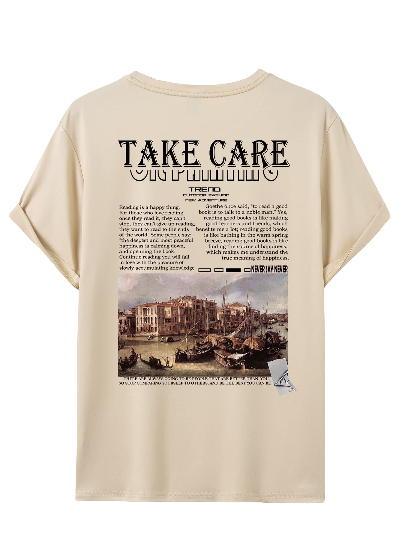 SOLY HUXMen's Letter Print Mock Neck Short Sleeve Tee T Shirts Casual Summer Tops