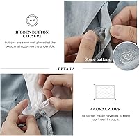 Vista 4 de Simple&Opulence - Juego de funda de duvet de 3 piezas, 100% lino francés lavado con volantes, estilo campestre bohemio, tamaño Queen