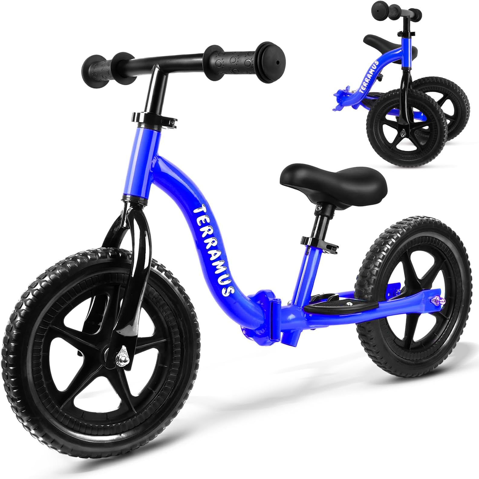 TERRAMUS Kids Balance Bike 2 Year Old, Toddler Bike for 24 Months to 5 Years Old Girls Boys, Early Learning Interactive Push Bicycle with Steady Balancing, Birthday Gift with Adjustable Handlebar Seat