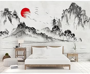 Amazon | Tuyifa 新しいシルクの壁紙 新しい中国の壁画 ミニマ