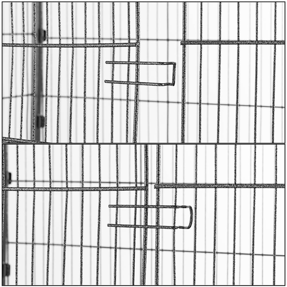 BAKAJI Voliera XL per Uccelli Pappagalli Canarini Parrocchetti 135 x 78 x 52 cm Gabbia Grande in Metallo Bird House Cassetto Estraibile per la Sabbia, Altezza 135 cm
