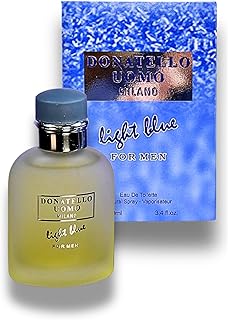Donatello UOMO Milano Light Blue for Men Eau de Toilette 3.4 Fl. Oz Aromatic Fougere fragrance for men.