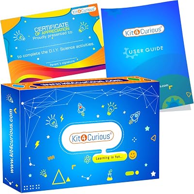 Kit4Curious School Projects Material - 128 Experiments Students Essential kit with Booklet - Multicolor,for 6+ years