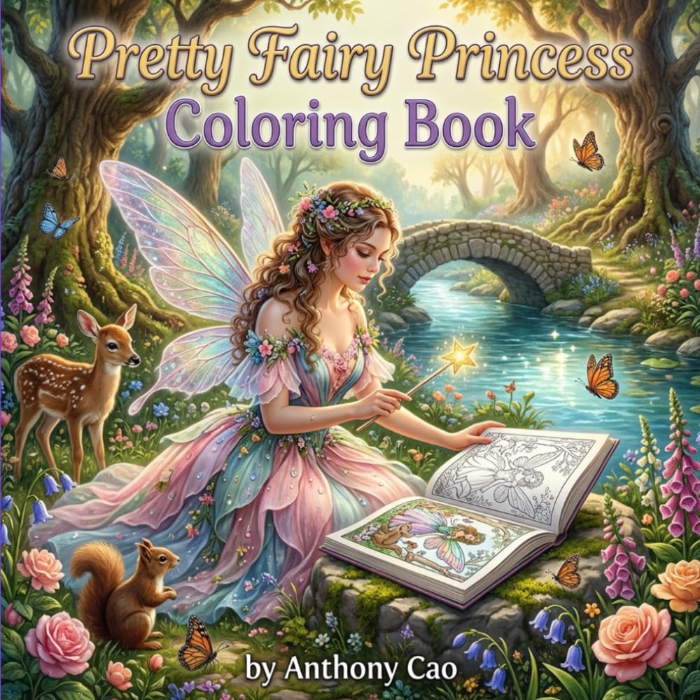 Pretty Fairy Princess Coloring Book