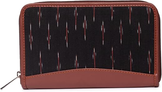 ZOUK Ikat Wallets for Women - Handmade Wallets for Females - Vegan Leather and Ikat Purse for Ladies - Clutch with Indian ...