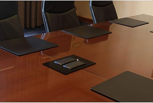 Miniatura 8 de Dacasso Almohadilla protectora para mesa de conferencias de cuero sintético negro de 17 x 14 pulgadas