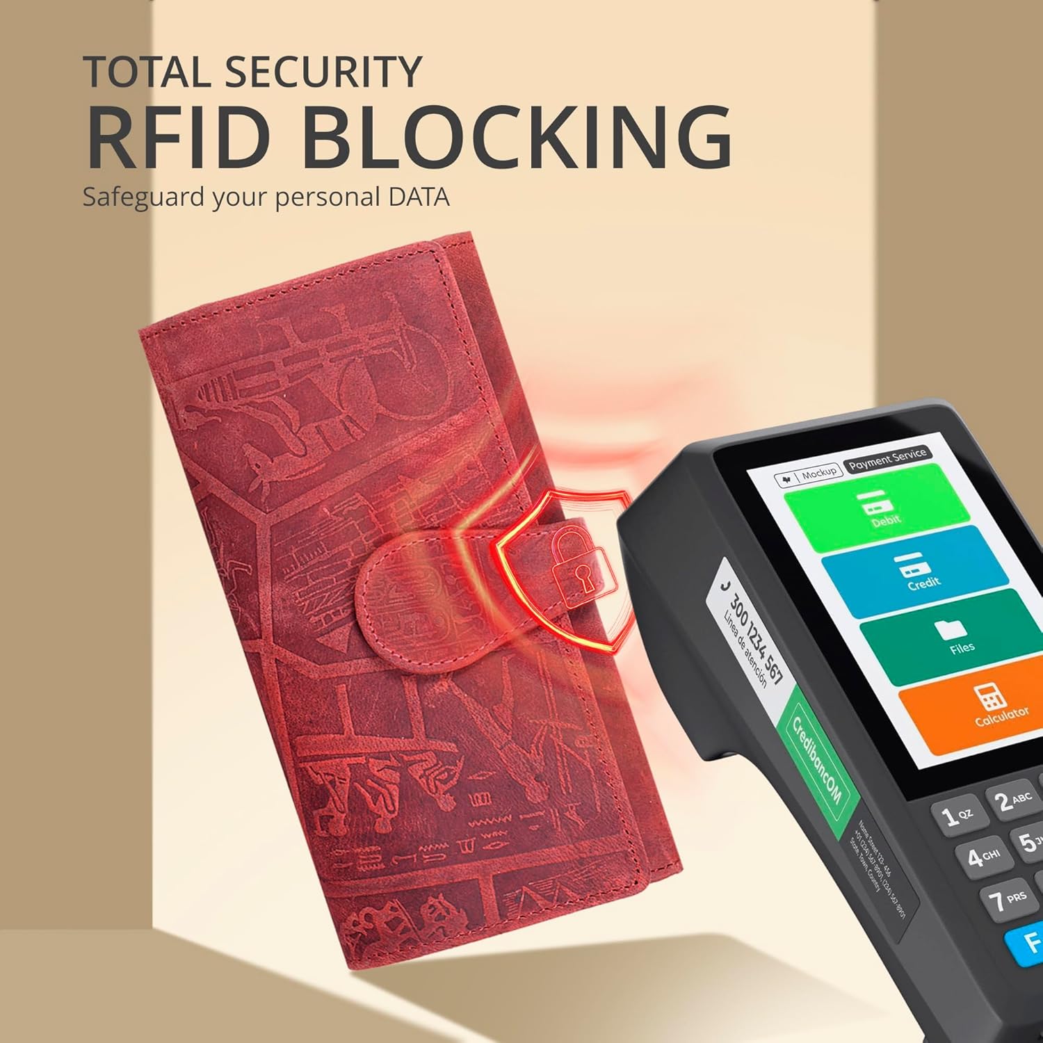 Real Leather Women Wallet Leather with RFID Blocking -Trifold Card Holder Designer Ladies Clutch with ID Window Wallets - Image 5