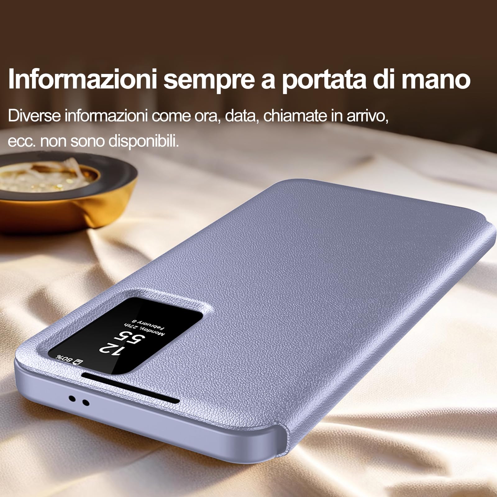 Cover per Samsung Galaxy S26 Custodia a Libro Portafoglio Pelle Flip Carta Fessura Con Finestra di Visione Notifiche e Porta Carte Cover Antiurto Custodia per Samsung S26 5G Case