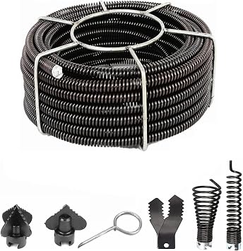 Drain Cleaner Snake Cable - 1-1/4 inch, 32.8ft, Fits Steel Dragon Tools 62280 C11 & RIDGID K1500 Drain Machines