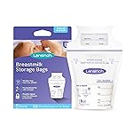 Lansinoh Breastmilk Storage Bags, 50 Count, Baby Essentials, Fast Freeze & Thaw Breast Milk Bags for Baby Bottle Feeding, Superior Strength & Stretch, 4 Ounce