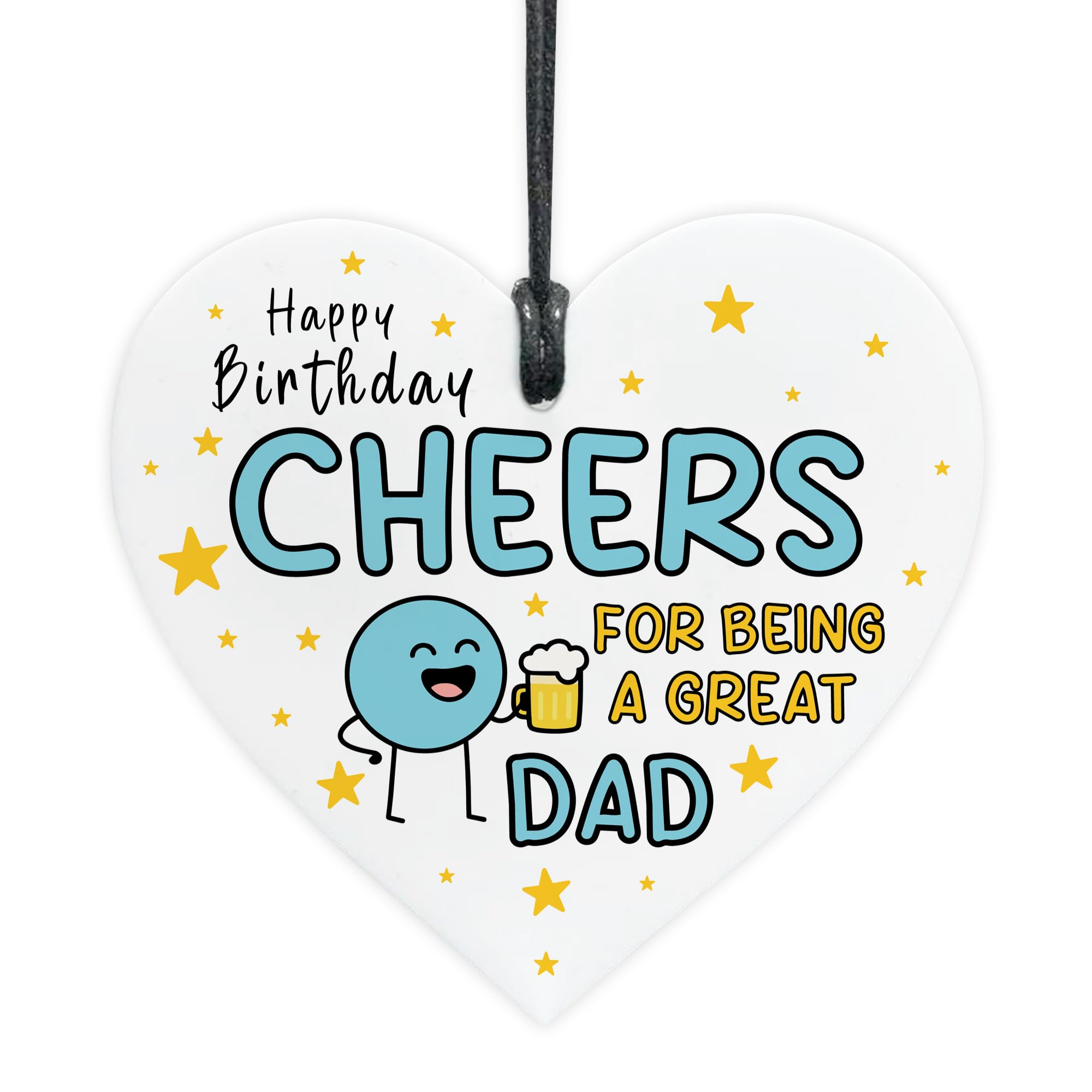 Red Ocean Funny Birthday Gift For Dad Cheers For Being A Great Dad From Daughter Son Acrylic Hanging Heart Gifts Father Him Birthday Gift Idea Keepsake