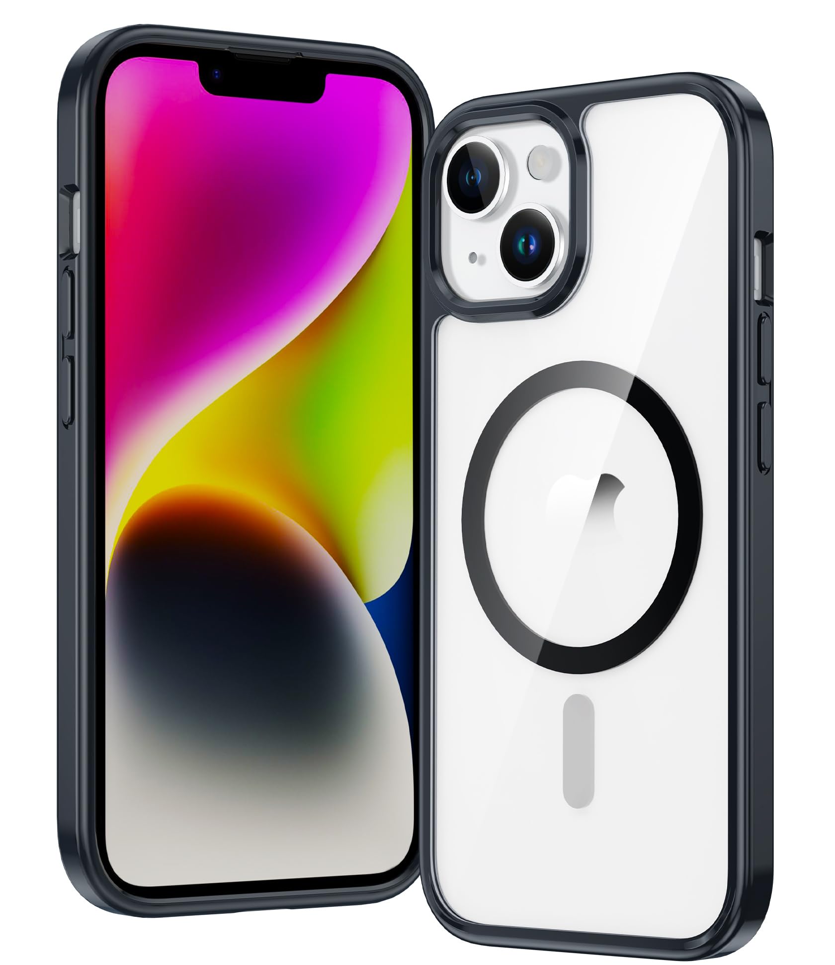 FNTCASE for iPhone 14 Plus Case Compatible with Magsafe Clear Phonecase | Anti Yellowing, Military Grade Drop Protection, Slim Magnetic Phone Cases, Shockproof Bumper, Transparent Cell Cover