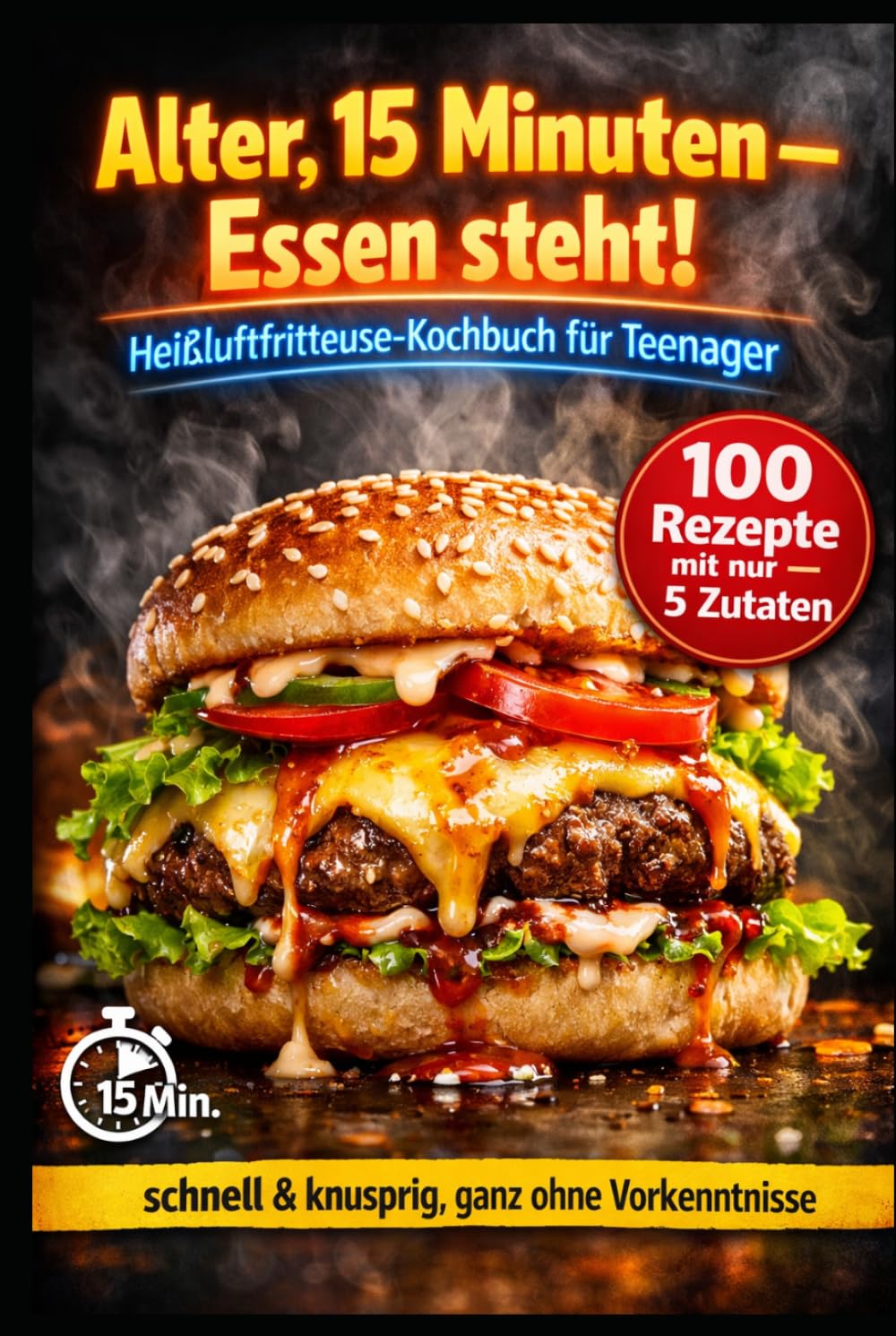 Alter, 15 Minuten – Essen steht!: Heißluftfritteuse-Kochbuch für Teenager: 100 Rezepte mit nur 5 Zutaten – schnell & knusprig, ganz ohne Vorkenntnisse