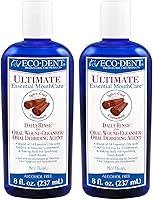 Eco-Dent Cinnamon Alcohol-Free Baking Soda Mouthwash with CoQ10 & Herbs, 8oz Pack of 2 - Fluoride-Free Oral Rinse