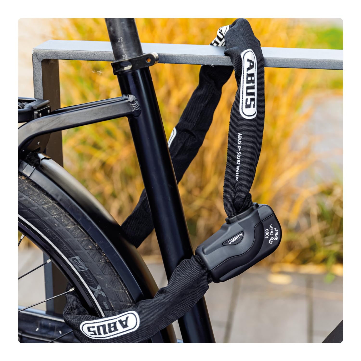 ABUS Kettenschloss Granit CityChain XPlus 1060 – Fahrradschloss aus gehärtetem Stahl – ABUS-Sicherheitslevel 15