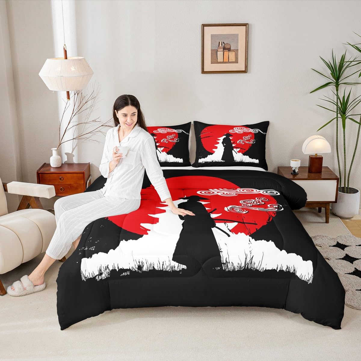 Erosebridal Samurai Comforter - Sunset Print Full -4