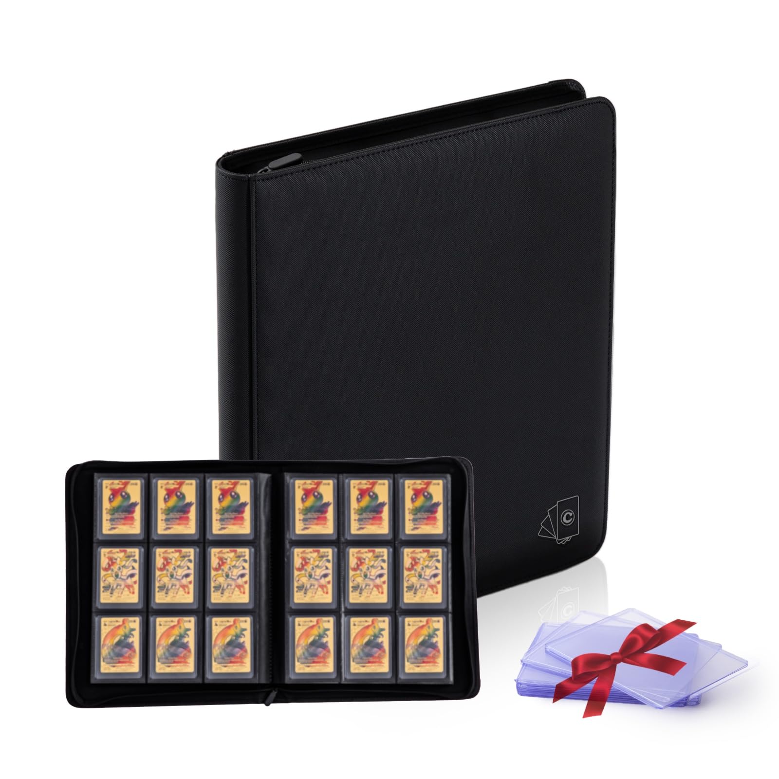 Toploader Binder,Holds 288 3" x 4" Toploaders, 9-Pocket Ringless Side Loading Top Loader Binder for Trading Cards or Sports Cards,Included 25 Toploaders