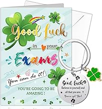 HOWAF Exam Good Luck Gifts for Boys Girls, Good Luck In Your Exams Card good luck Exams Card with Envelope & exam Gifts Keyring Motivational Inspirational Positive Gifts for A Levels, GCSE, University