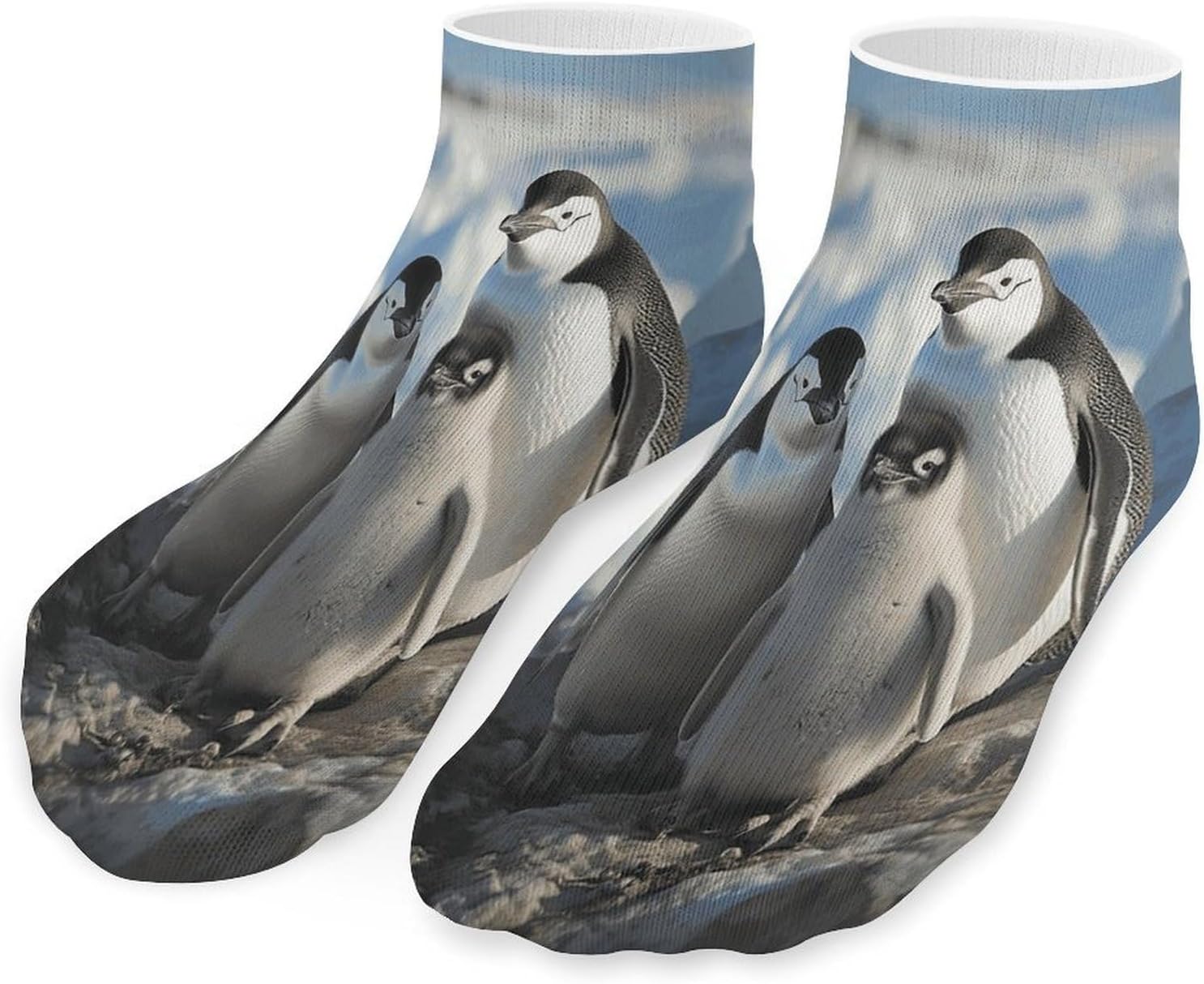Socks for Men Women 5 Pairs Short Ankle Socks | Penguin Family Low Cut Casual Crew Sock Cute Breathable Athletic Socks Non Slip No Show Sock