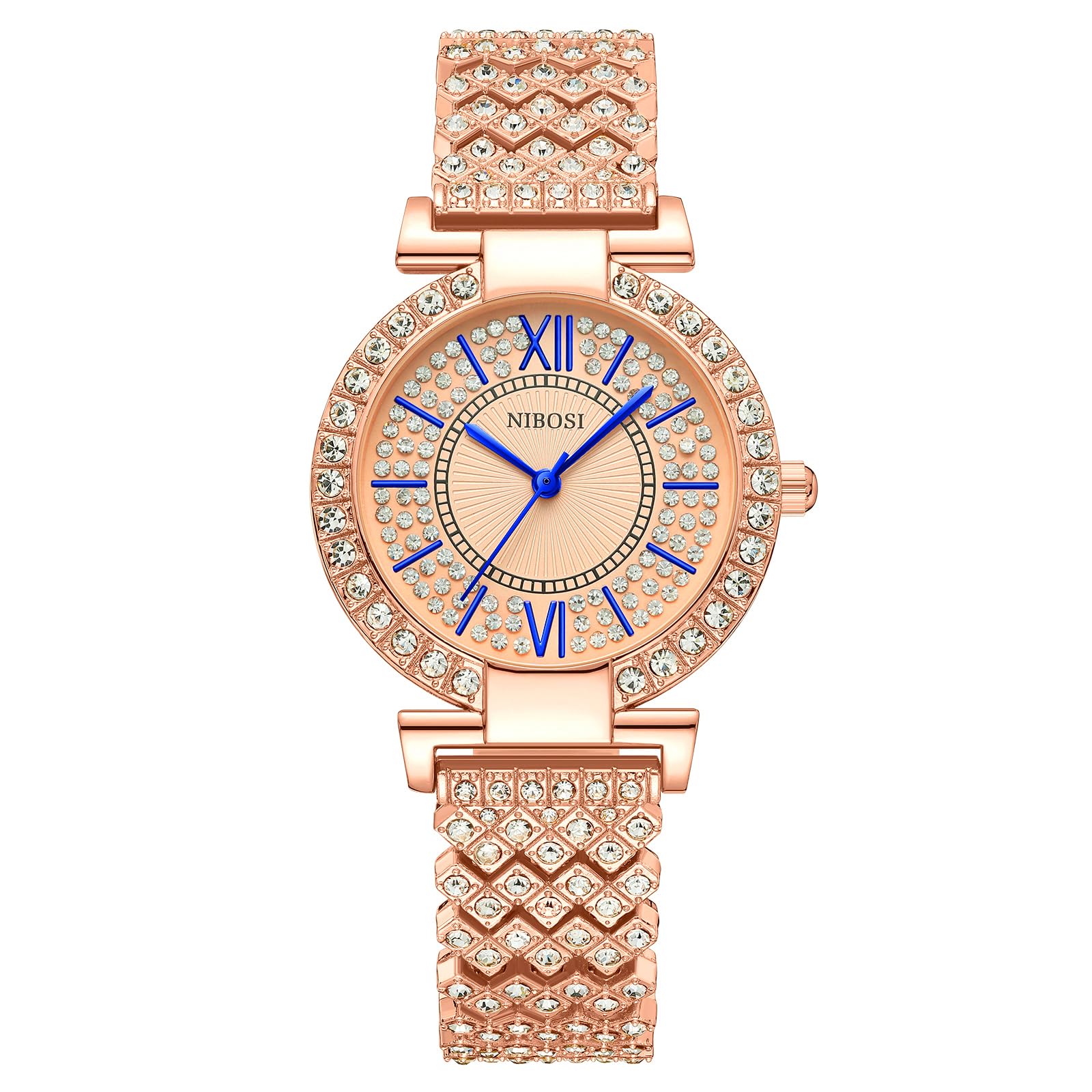 NIBOSI Rosegold Analog Women's Watch | Diamond Dial Ladies Wristwatch for Elegant Special Moments