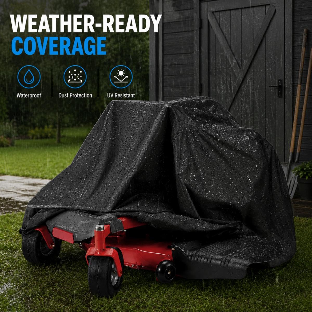 Funda Protectora Cortacésped para Wright WZ48FX801E WZ52FX801E | Funda para Tractor Cortacsped Cubierta del Tractor de Jardín Cubierta Impermeable Cortacésped Resistente Polvo Nieve Lona