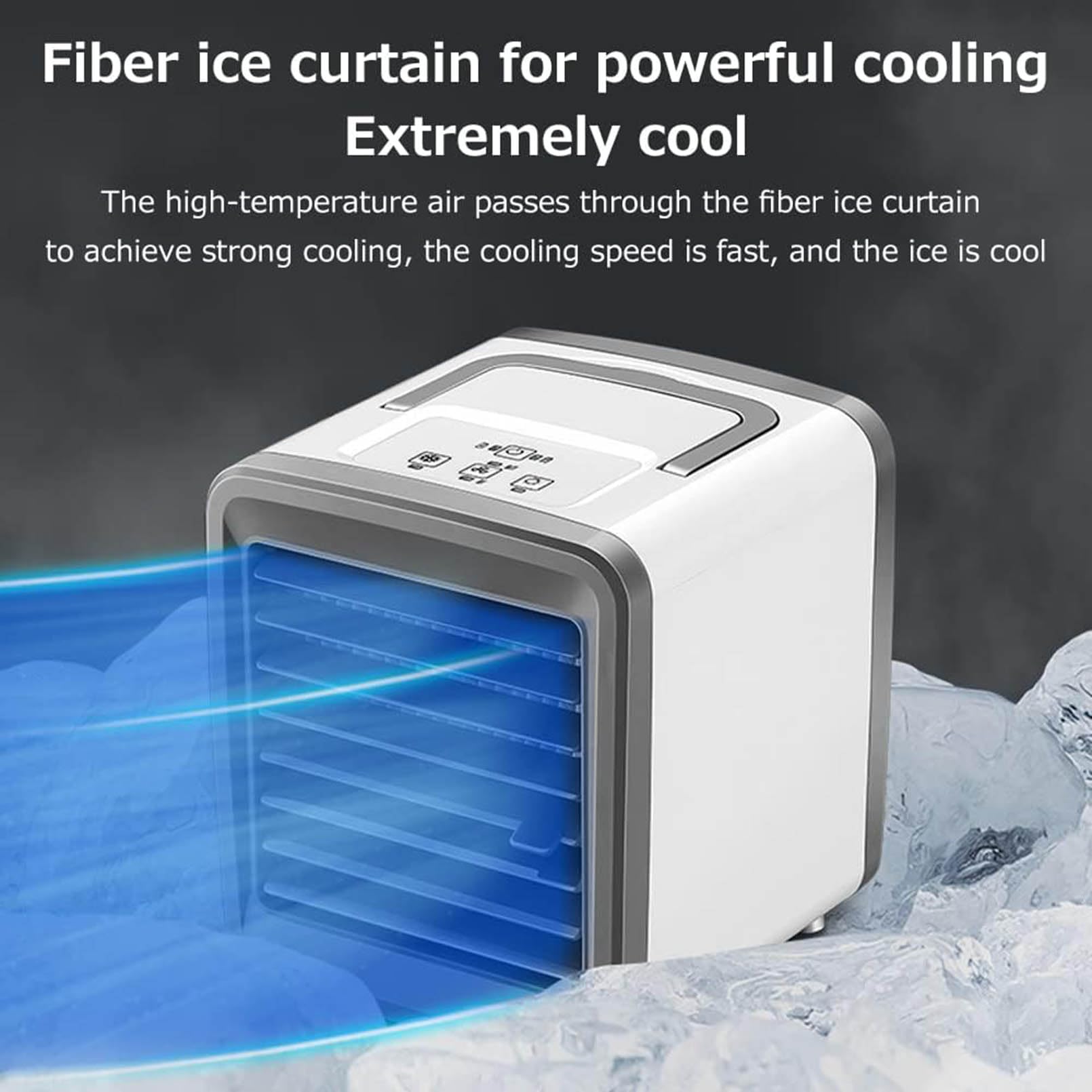 Ventola di raffreddamento portatile con umidificazione, condizionatore d'aria USB a 2 velocità a risparmio energetico per casa, ufficio, uso interno ed esterno