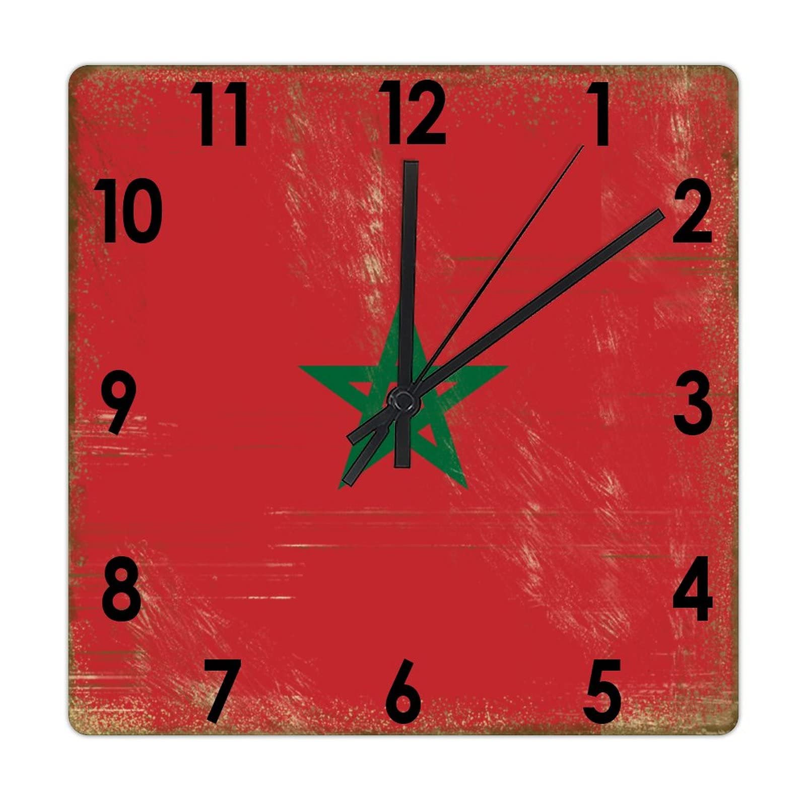 Horloge murale Maroc en bois pour bureau et salon zen sans bruit
