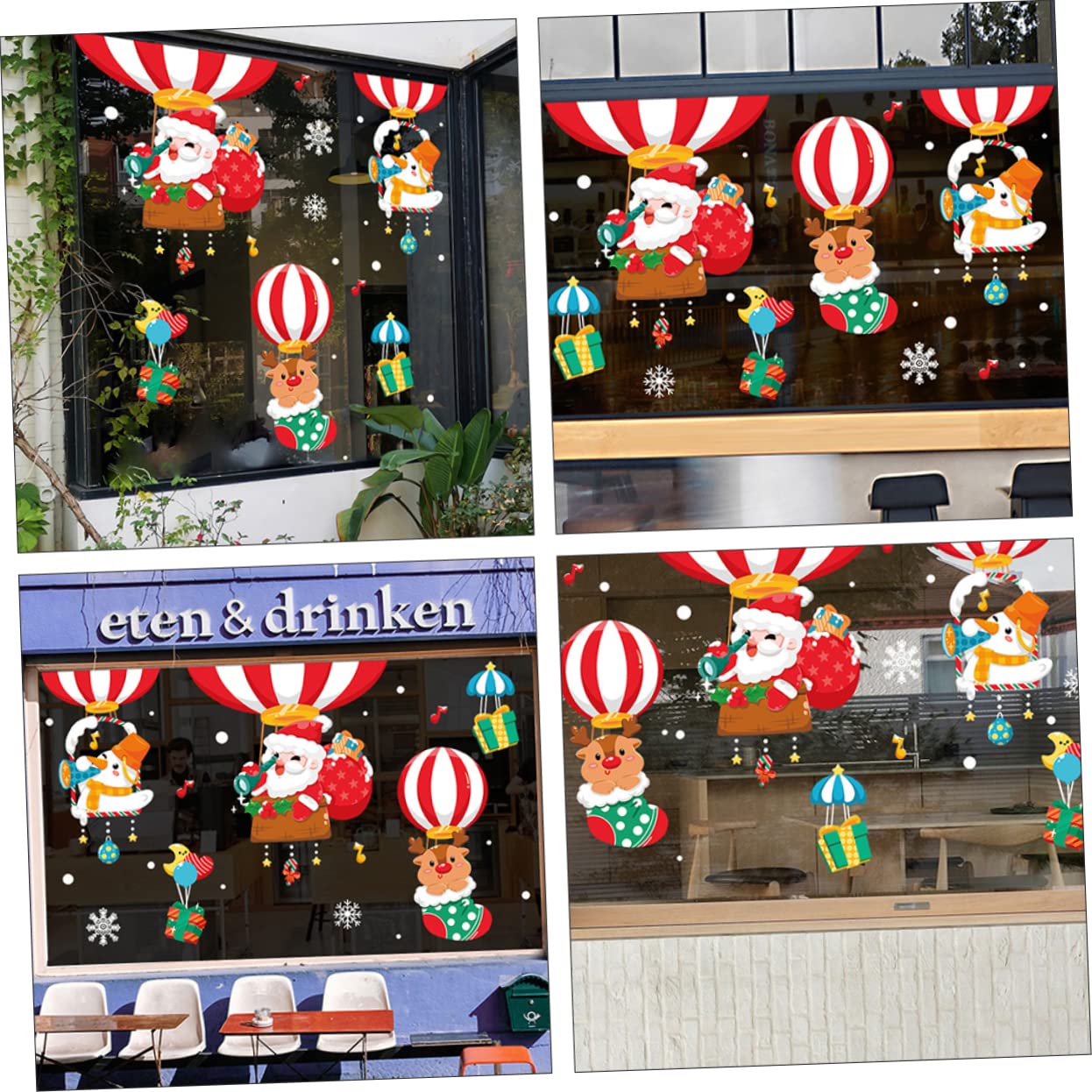 IMIKEYA 6 Pièces autocollant fenêtre bonhomme de neige s'accroche fenêtre de noël s'accroche christmas decoration noel stickers mural fond d'écran de noël décalcomanies murales de Noël PVC