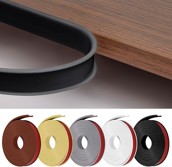 Flintronic Bande de Chant en Forme de U, Coin de Table Protection Bebe Flexible en TPE, Protections Coin de Table pour Bébé avec Colle autocollante pour Tables et Coins de Meubles(5 m x 28 mm, Noir) - 2