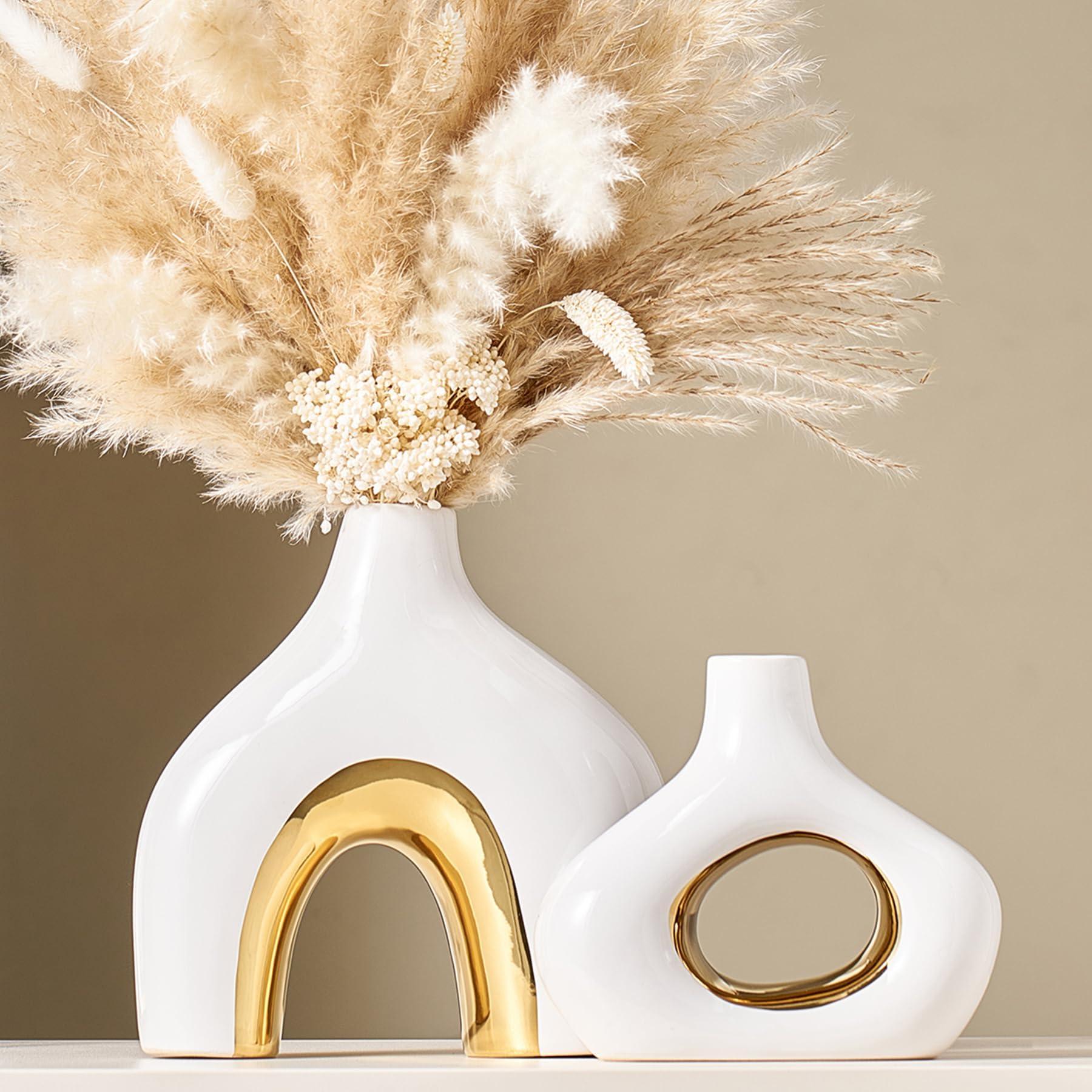 Tioncy Set of 12 Small Ceramic Vase Decorative Small White Vase Modern Ceramic