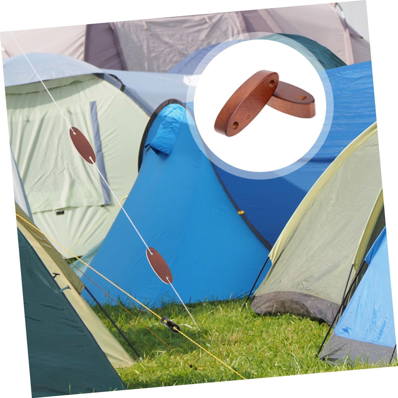 2Pcs Wooden Tent Rope Buckles Cord Adjusters for Camping Accessories Use Wind Rope Tensioners for Hiking Backpacking Sleeping Bags Outdoor Gear