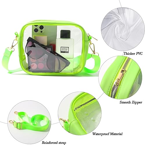 Miniatura 4 de TOBVZOO Bolsa transparente aprobada para estadios, bolsa cruzada transparente para conciertos, eventos deportivos, monederos para hombres y mujeres