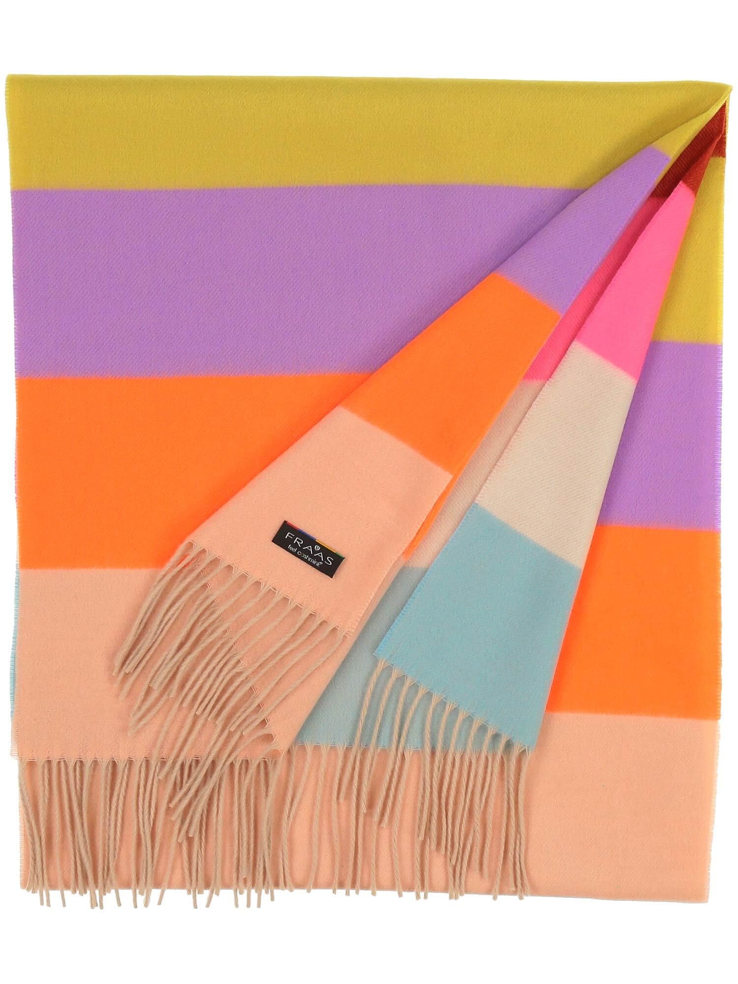 FRAAS Cashmink Schal 44 x 200 cm - Weicher als Kaschmir - Made in Germany - Schal mitbunten Streifen für Damen - Perfekt für Herbst und Winter Multicolor