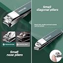 Simois Stainless Steel Nail Cutter, Nail Cutter Set, Nail Care Kit, Nail Grooming Set, Professional Manicure Set, 10 in 1 Pedicure Tools Kit for Men & Women (Dark Green) gallery image