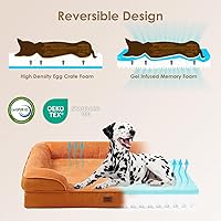 Vista 73 de EHEYCIGA - Cama ortopédica para perro grande, impermeable, de espuma viscoelástica y espuma tipo caja de huevos, bordes elevados, antideslizante