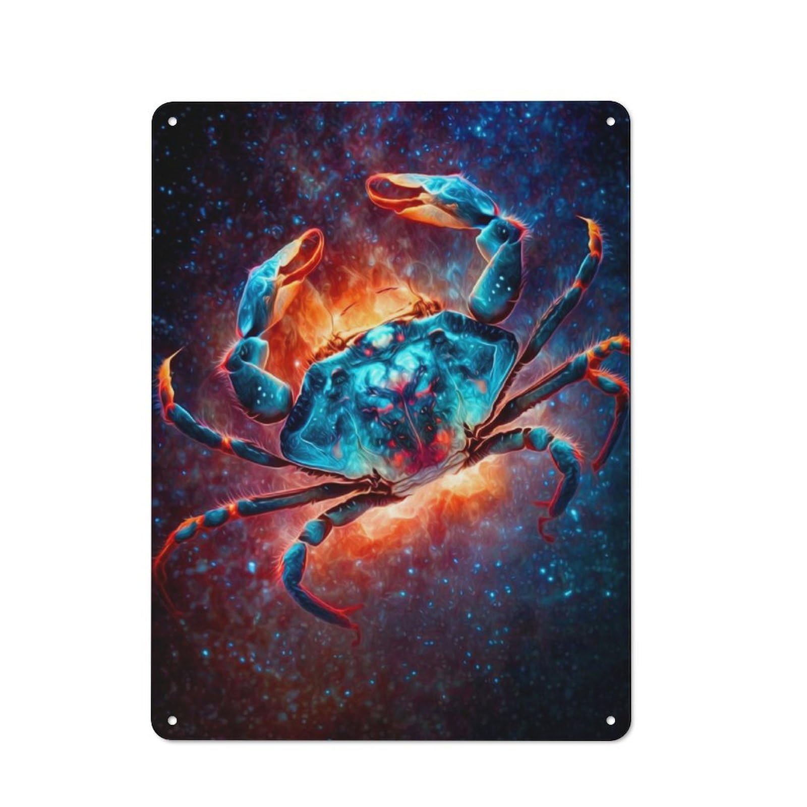 Crab Classic Metal Wall Decor 40x30cm, Metal Sign for Cafe, Pub, Workshop Or Home Bar, Small Accent for Blank Walls