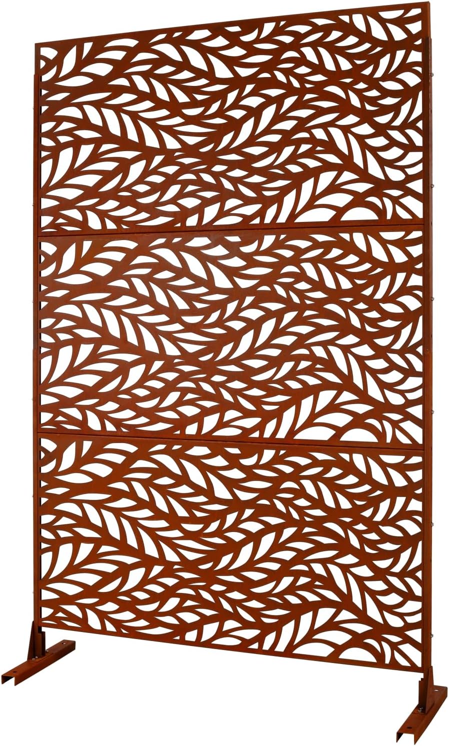Outdoor & Indoor Privacy Screen Metal 76" H 48" W Rust Red Enhanced Solution Weather-Resistant