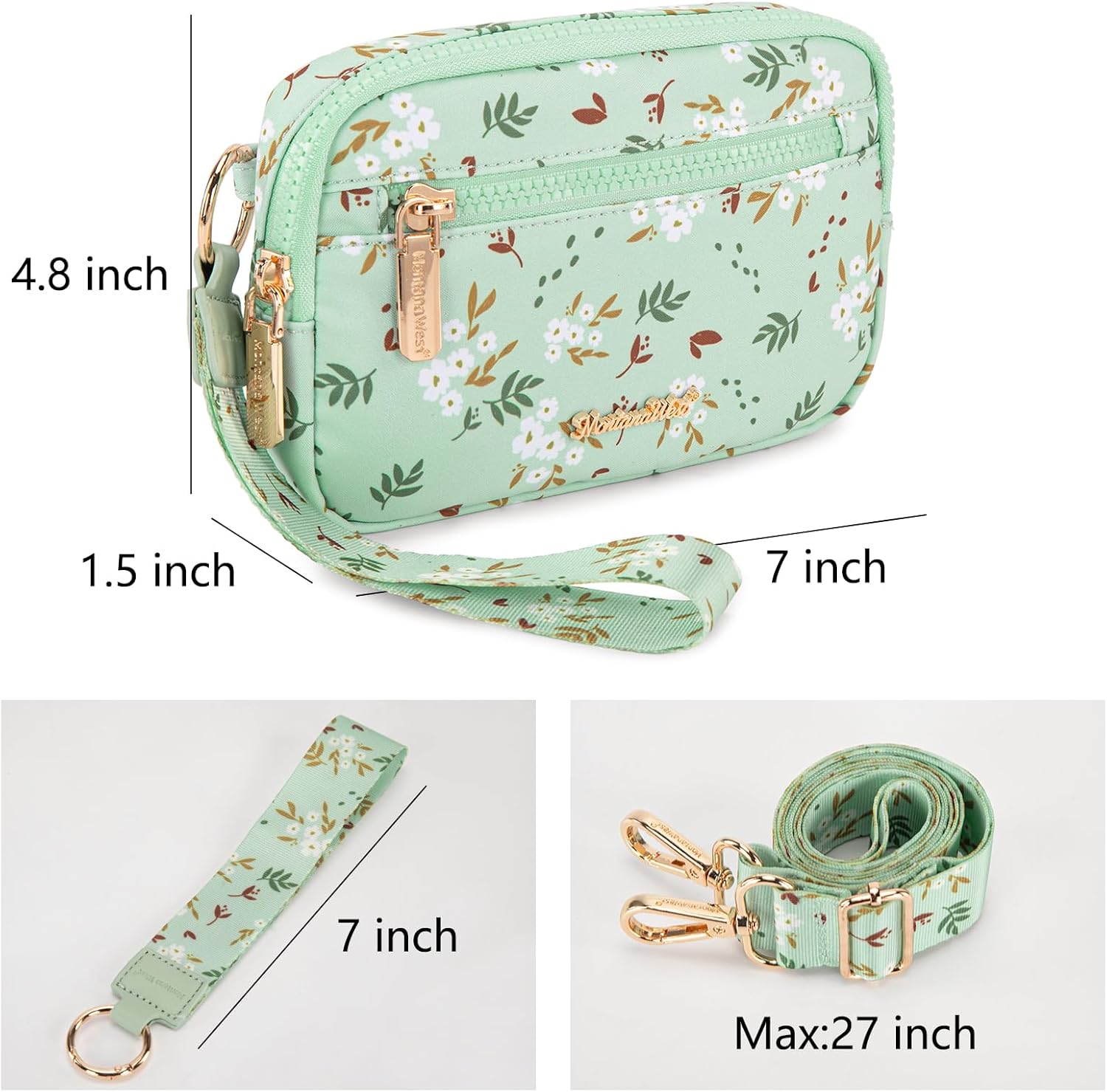 Montana West Wristlet Wallets for Women Nylon RFID Small Crossbody Phone Purse, with Built-in Card Slots for Gift - Image 6