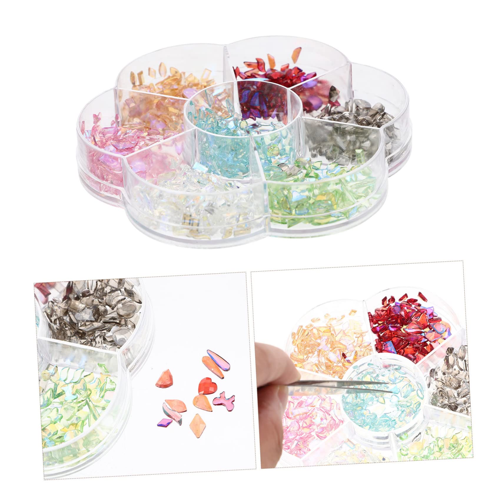 Healeved Diy Nagelstein Harz Glitzernde Nagel-dekorationen Buntem Blütenkasten Vielseitige Nail Art Charms Für Maniküre Und Kreative Diy-projekte