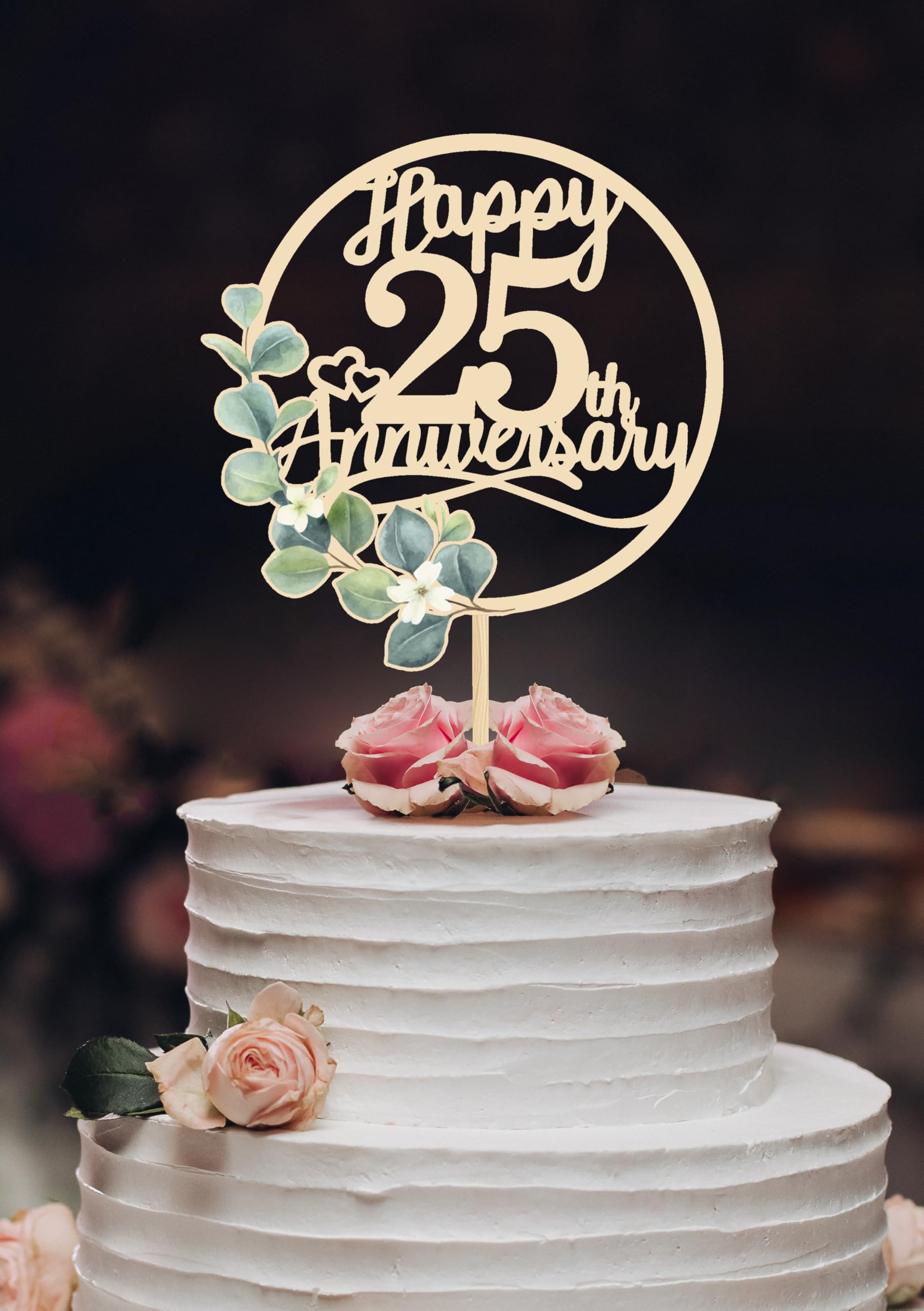 Happy 25th Anniversary Cake Toppers, 25th Anniversary Party Decorations, 25 Wedding Party, Company Decor
