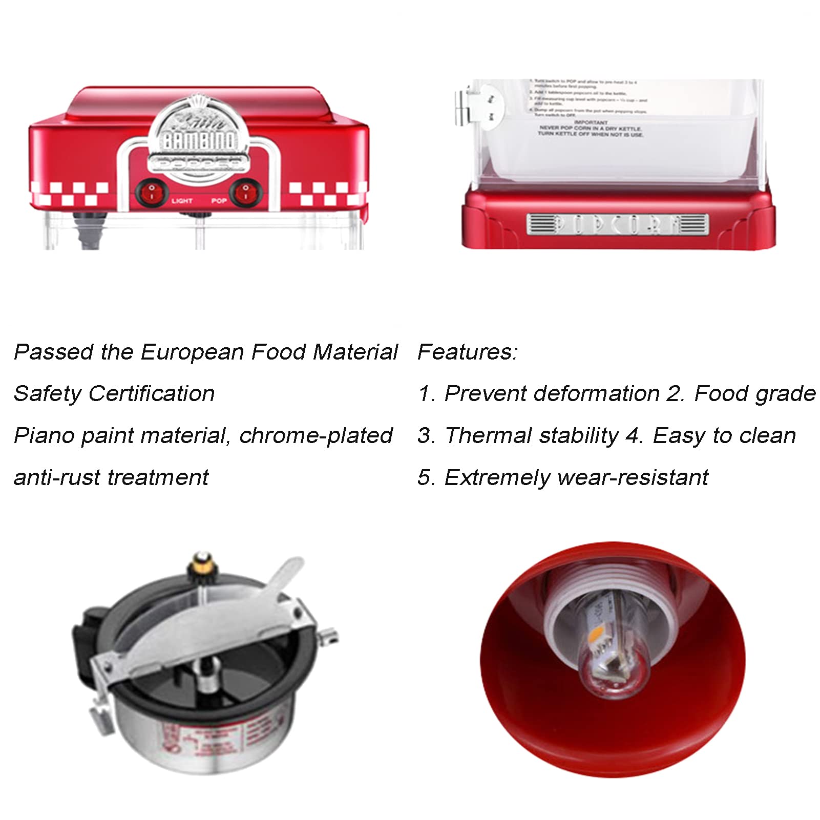 Macchina per Popcorn, Macchina per Popcorn Domestica - Macchina per Popcorn da 300 W - Sana e Senza Grassi, Facile da Pulire I Migliori Popcorn per Popcorn per Serate al Cinema e F
