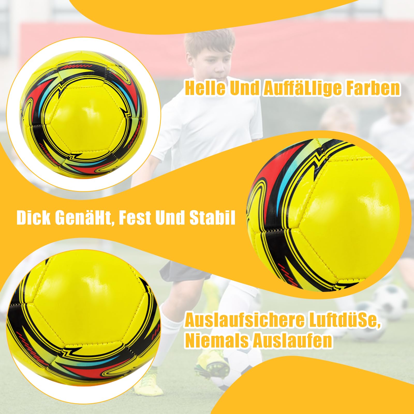 LANTRO JS Ballon De Football Bleu Pour Entraînement Et Compétition – Anti- Fuite, Résistant à L'usure Et Taille Standard 5 – Parfait Pour Le Football De Campus Et Les équipes De 11