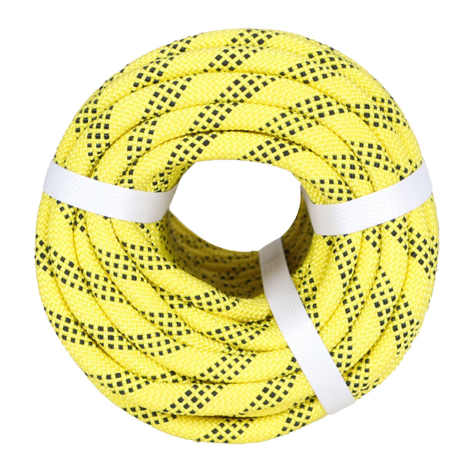 mitoharet 3/8IN x 100FT 3520Lbs Yellow Black Braided Polyester Arborist Rigging Rope for Flagpole Halyard Clothesline Camping Sailing Swings
