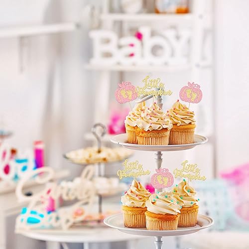 Miniatura 96 de Ephlyn 24 piezas de calabaza Oh Baby Cupcake Toppers con purpurina temática de otoño de calabaza Cupcake Picks Baby Shower Cake Decoraciones