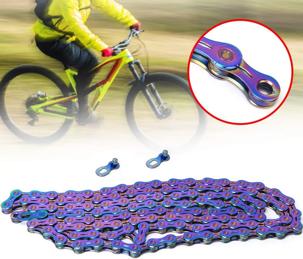 Bike Chain, Bike Variable Speed Chain Steel Colorful Road Bike Derailleur Chains with Bike Chain Links Wonderful Bike Accessory for Mountain Bike, Road Bike