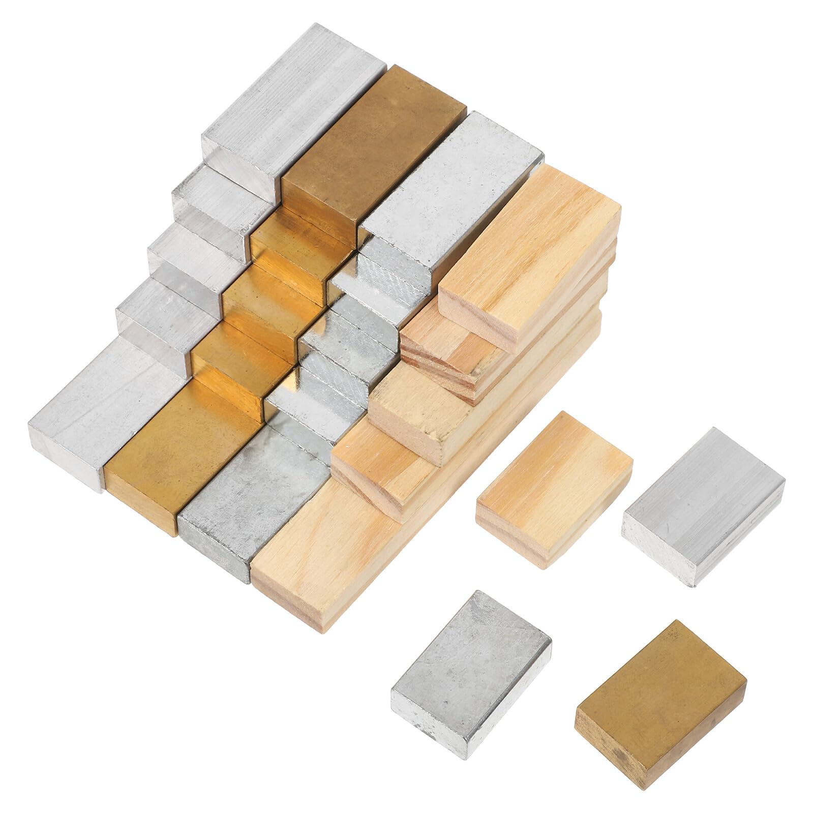 SEWACC 24piezas Bloque de Densidad de Material Científico de Bloques Rectangulares Multimateriales para Experimentos el Aula Laboratorios de Ciencias y Educación de Estudiantes
